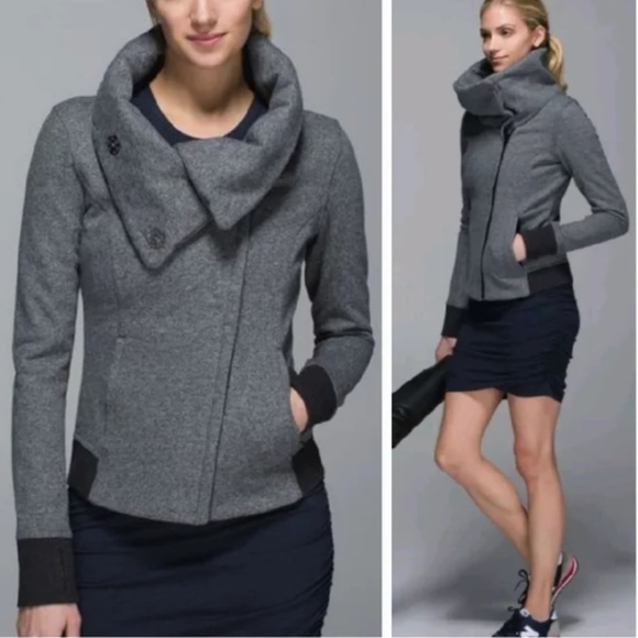 lululemon athletica Jackets & Blazers - Lululemon Karmacollected Specled Black Zip Snap Jacket